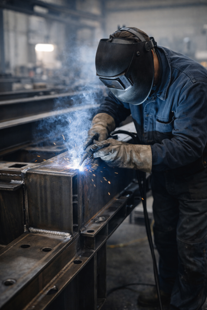 technician welding heavy structure technician welding heavy structure